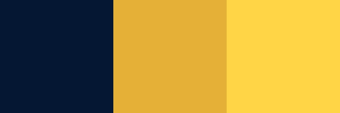 Navy, gold and bright gold bands