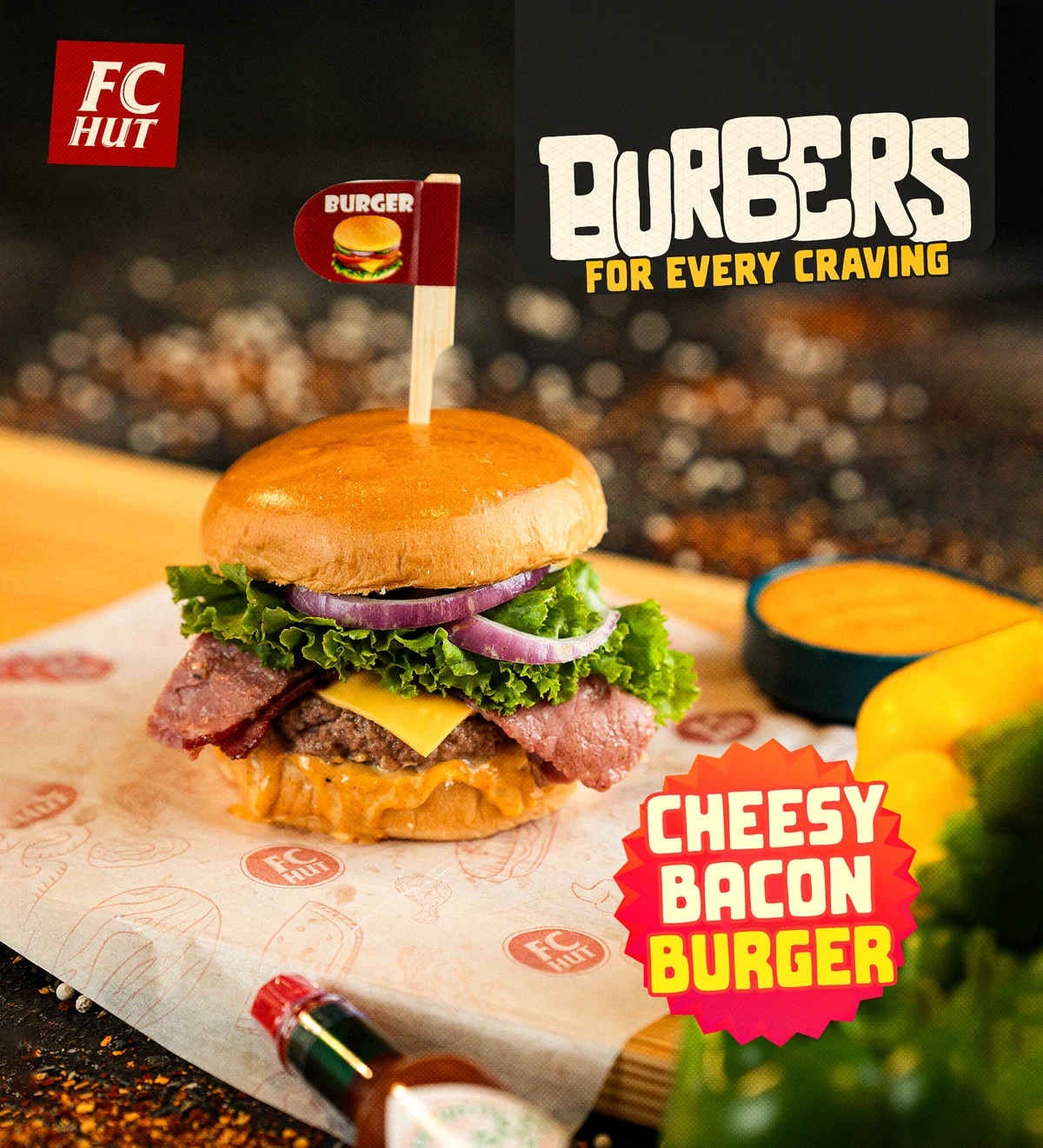 Cheesy Bacon Burger social post