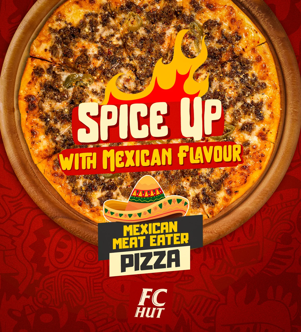 Mexican Meat Eater Pizza social post