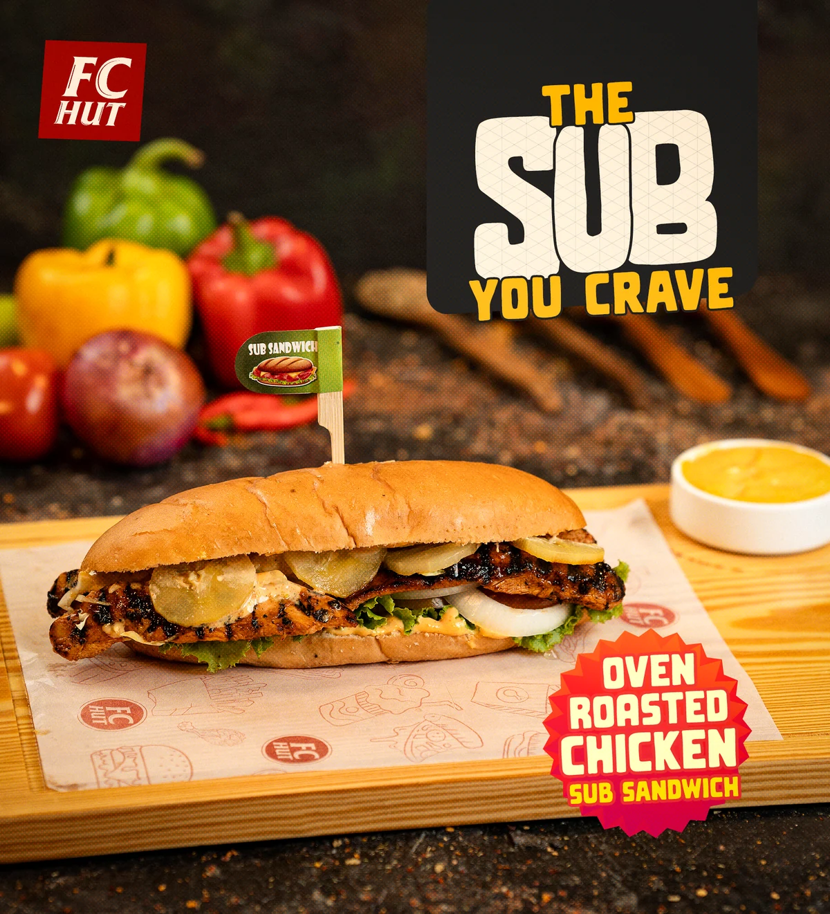 Oven Roasted Chicken Sub Sandwich social post