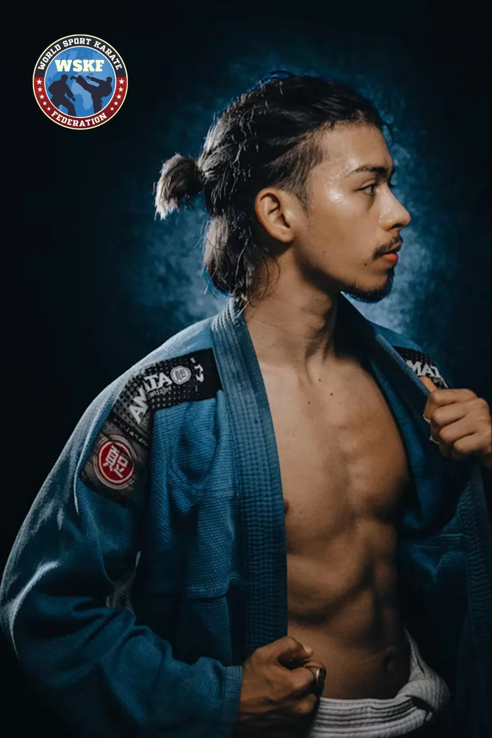 WSKF athlete portrait with the emblem locked top-left