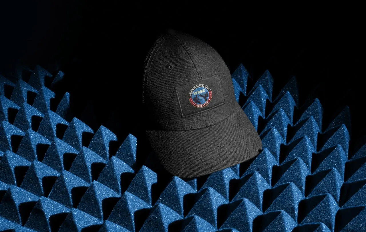 Embroidered WSKF patch on a black cap